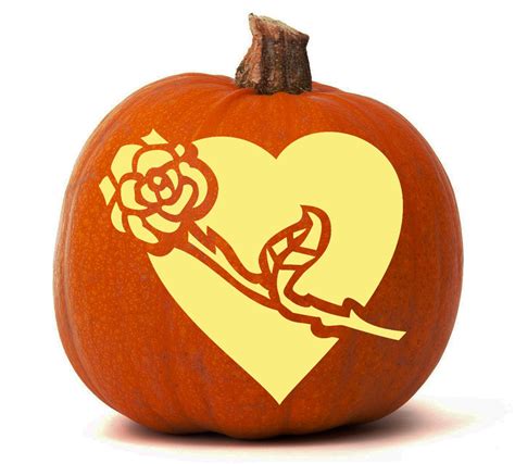 Heart With Rose Pumpkin Glow