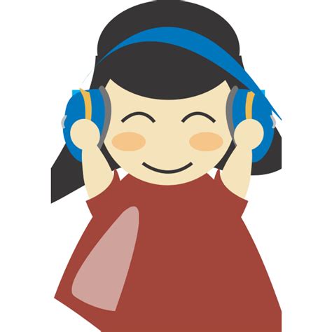 Girl With Headphones Vector Image Free Svg