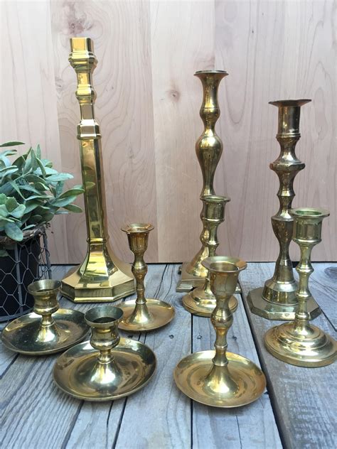 Beautiful Vintage Brass Candlestick Collection Set Of In Etsy My Xxx