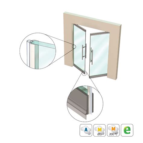 Kilargo Is7340si Astragal Translucent Door Seal For 10mm Glass Doors