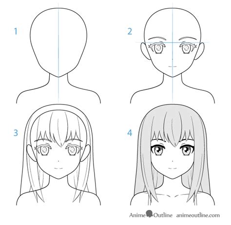 Easy Drawing Of Anime Face How To Draw A Anime Girl Face Step By Step