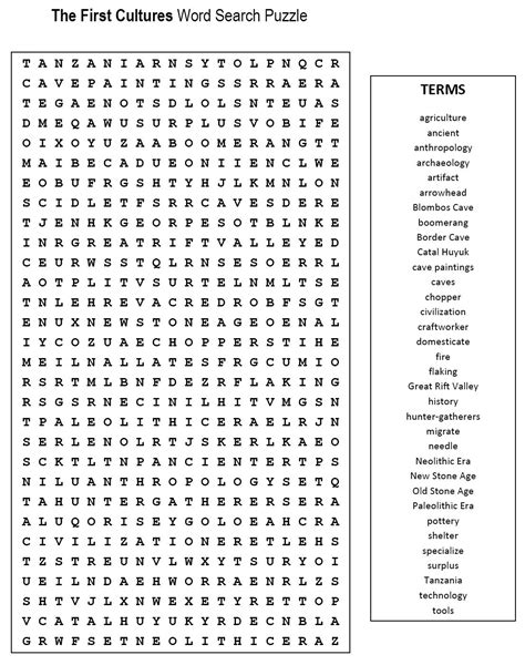 First Grade Word Search Puzzles Printable Word Search Printable