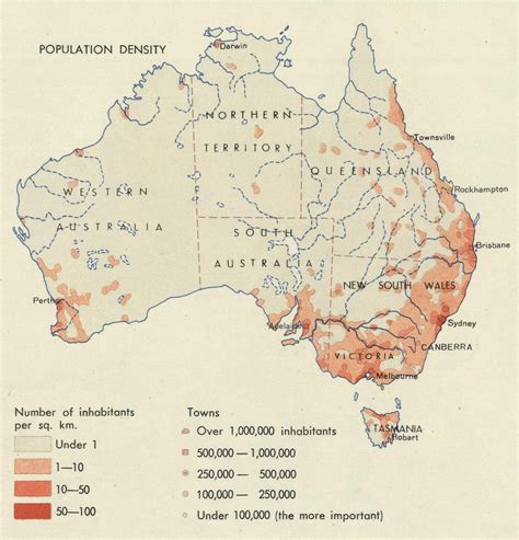 Population Density Of Australia During The 60s R Mapporn