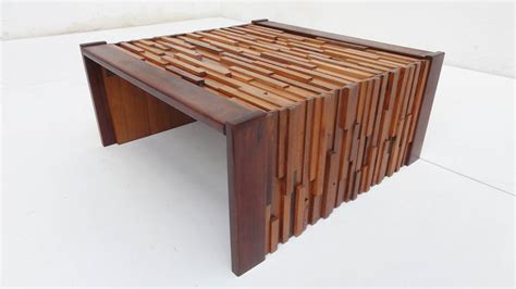 Handmade in indonesia using abaca, a sustainable material derived from banana leaves, this intricate coffee table combines contemporary style with natural, organic elements. Brazilian Brutalist Mixed Tropical Wood Coffee Table by ...