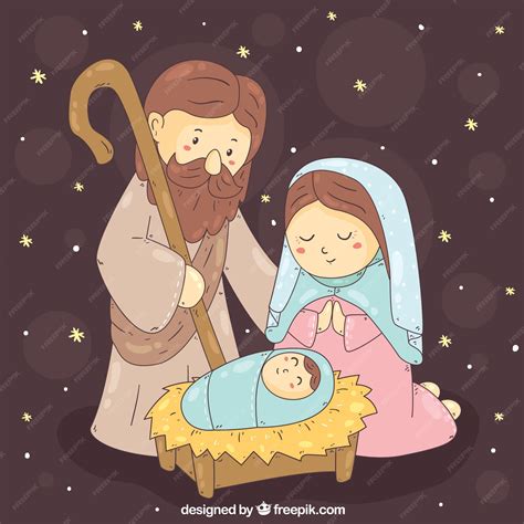 Free Vector Cute Nativity Scene