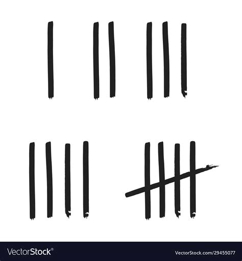 Tally Marks On White Board Royalty Free Vector Image