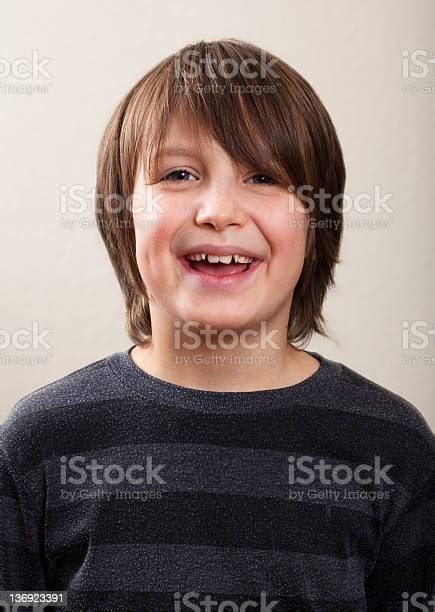 Real People Portrait Smiling Preteen Boy Stock Photo Download Image