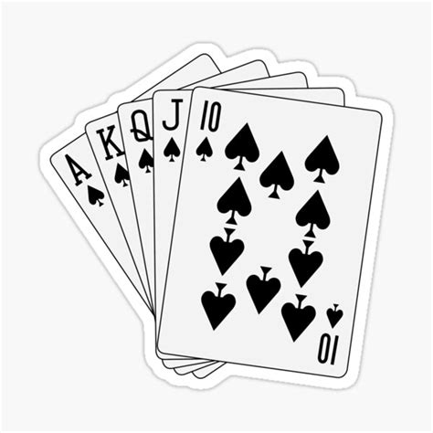 Playing Cards Royal Flush Spades Sticker For Sale By Ashleyfricker Redbubble