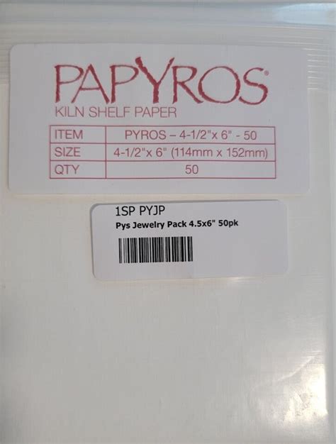 Papyros Kiln Shelf Paper Jewelry Pack 50 4 12 By 6 Inch Sheets Glass