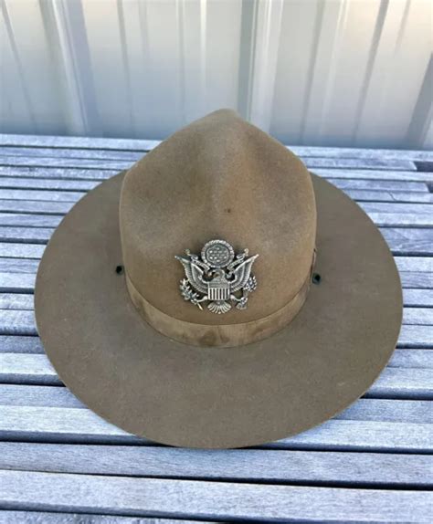 Ww1 Officers Campaign Service Military Hat Stetson Wwii Olive Size 55
