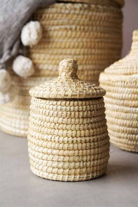 Moroccan Wicker Basket With Lid - Extra Small | Rockett St George