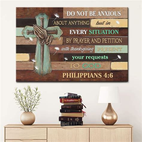 Do Not Be Anxious About Anything Philippians 46 Bible Verse Wall Art