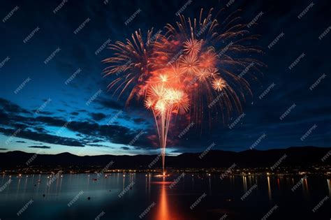 Premium AI Image | Night sky spectacle Fireworks display harmonizing