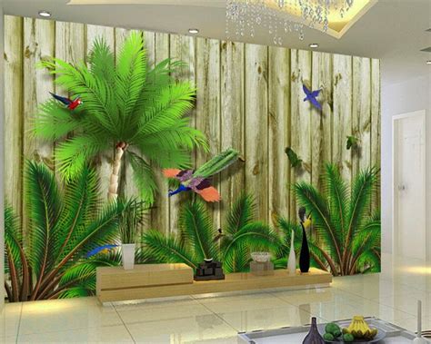 Beibehang 3d Wallpaper Tropical Birds Southeast Asia Backdrop Living