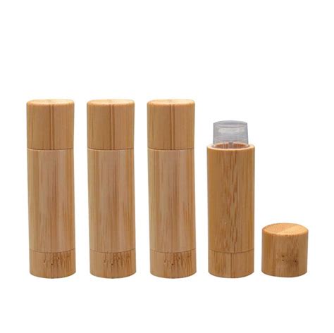Buy Natural Bamboo Lip Balm Tubes 5 5g Empty Refillable Diy Lipstick Tube Holder Deodorant Case