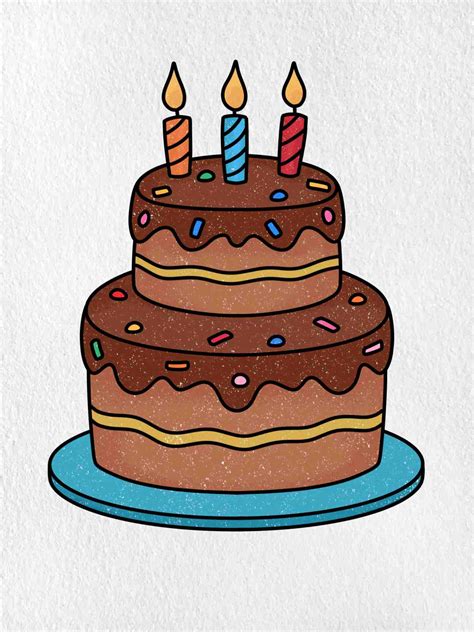 Cute Birthday Cake Drawing Helloartsy