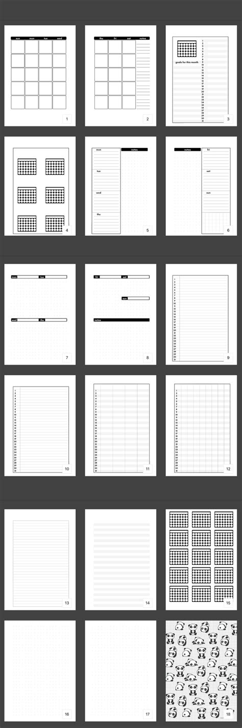 Free Bullet Journal Printables Black And White Templates Printables
