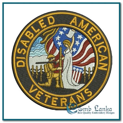 Disabled American Veterans Logo Embroidery Design Emblanka