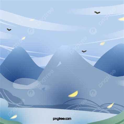 Blue Mountain River Natural Leaves Background Blue Peak Rivers