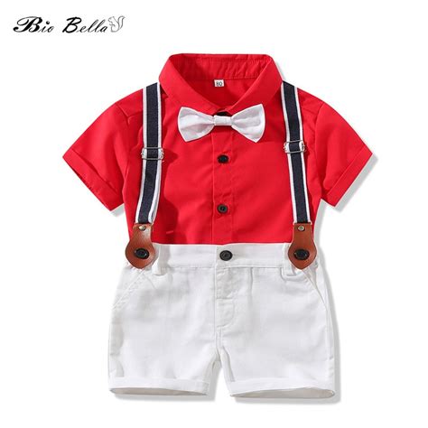 Biobella Newborn Infant Boys Clothes Set Summer Gentleman Kids Baby