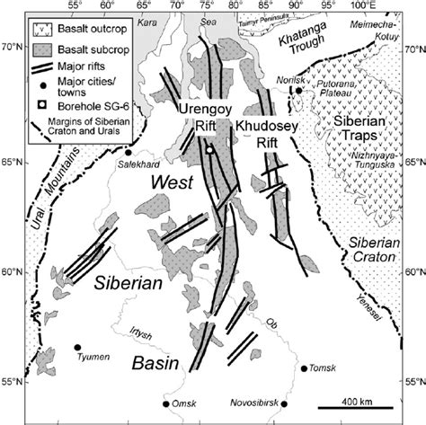 Map Of The West Siberian Basin And Adjacent Terrain Showing The