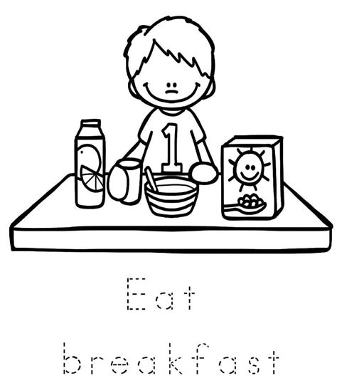 Eat Breakfast Coloring Page Free Printable Coloring Pages For Kids