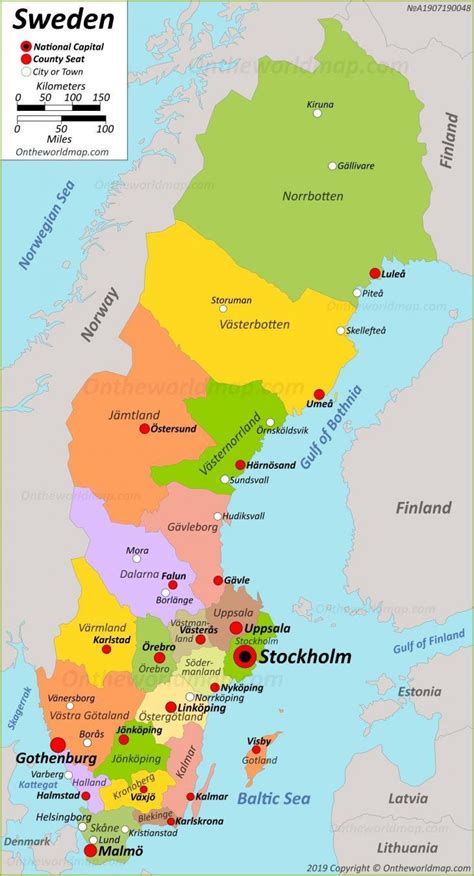 Map Of Sweden Cities Major Cities And Capital Of Sweden