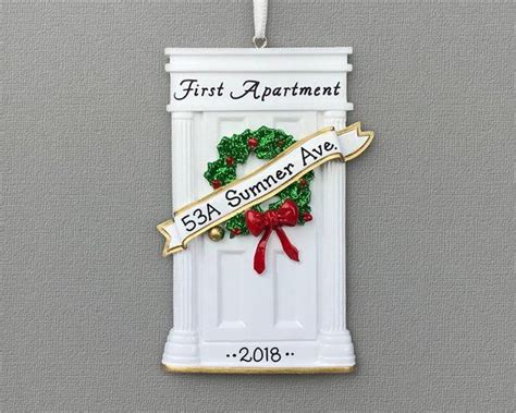 White Door First Apartment Personalized Ornament New Home