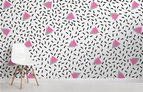 Pink And Grey Triangle Wallpaper Modern Design Muralswallpaper