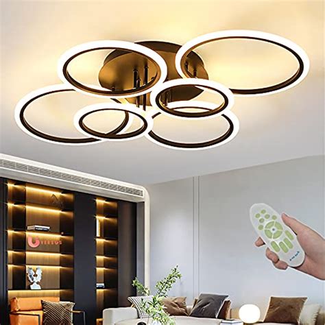 SMG Modern LED Ceiling Light Fixture 6 Rings Modern Ceiling Lamp