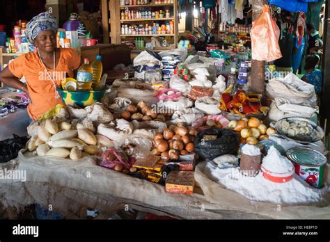 Spices And Other Food On Market In Kabala Sierra Leone Stock Photo Alamy