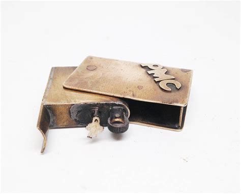 Trench Art Lighter Working Antique 1920s Book Shaped Brass Old
