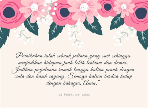 Kumpulan kata kata ucapan selamat tahun baru islam, tahun hijriah 1 muharam terindah yang dilengkapi dengan pantun doa menyambut tahun nah selain dengan mendekatkan diri pada yang maha esa, momen tahun baru islam ini patut juga kita meriahkan dengan berbagai kata ucapan. Kata Kata Selamat Pernikahan - Katapos