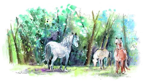Horses In Betws Y Coed In Snowdonia Painting By Miki De Goodaboom