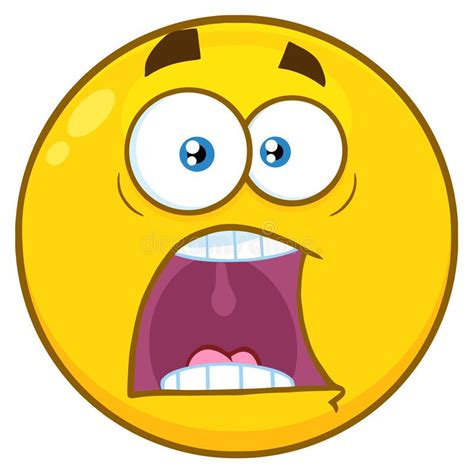 Scared Yellow Sun Cartoon Emoji Face Character With Expressions A Panic