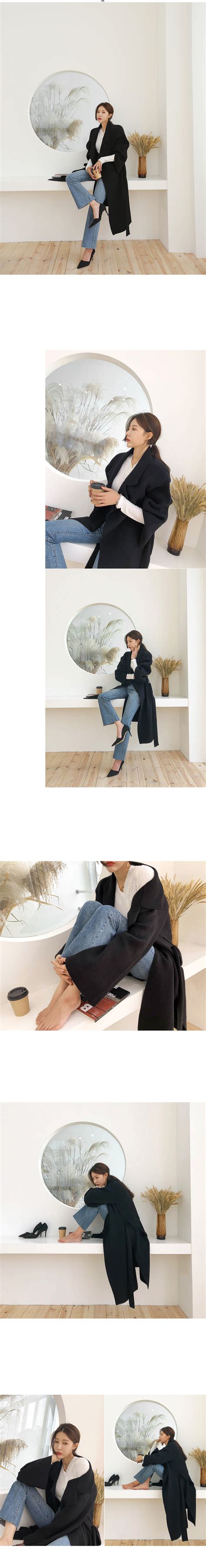 Notch Collar Self Tie Long Cardigan DABAGIRL Your Style Maker Korean Fashions Clothes