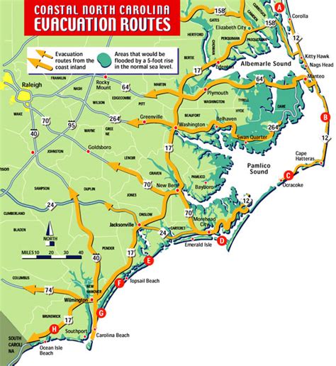 Map Of North Carolina Coast Map Of The World