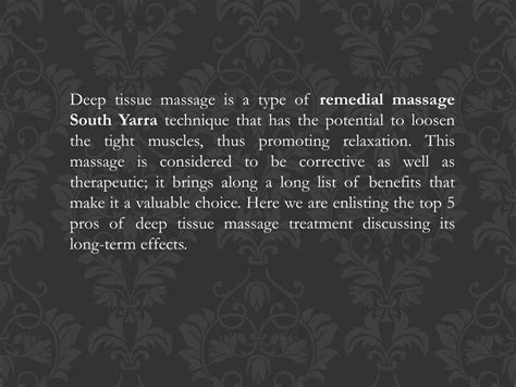 Ppt 5 Noteworthy Benefits Of Deep Tissue Massage Powerpoint