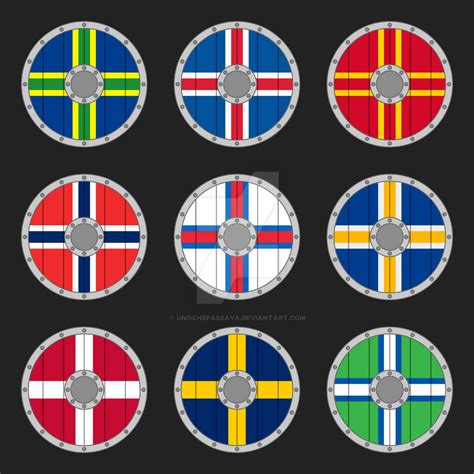 Heraldic Norse Style Shields Of The Viking Nations By Unochepassava On