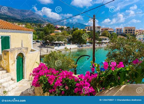 Colorful Assos Village In Kefalonia Greece Stock Image Image Of