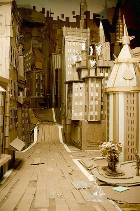 Cardboard City by Louie Rockstrong | Cardboard city, Cardboard sculpture, Cardboard art