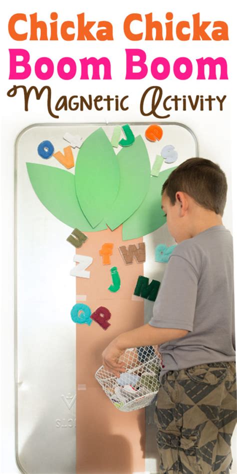 Provide squares of paper, chalk and 26 or. Magnetic Chicka Chicka Boom Boom Activity - Munchkins and Moms