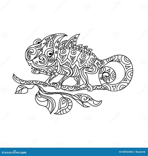Chameleon Zentangle Stock Illustration Illustration Of Graphic 56932446