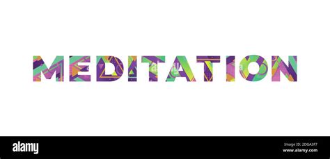 The Word Meditation Concept Written In Colorful Retro Shapes And Colors