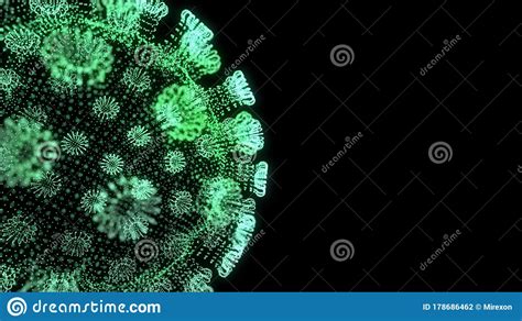 Coronavirus Concept Abstract Image Of Flu Covid 19 Virus Cell Under