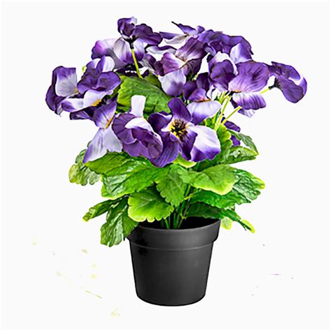 Artificial Purple Pansy Plant Artificial Pansies Shelf