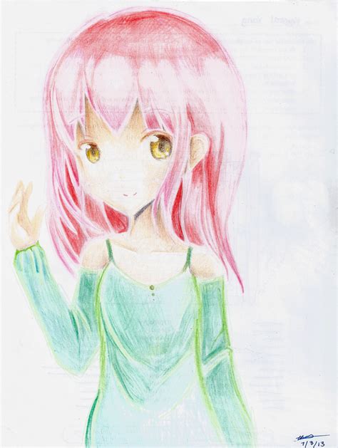 Colored Pencil Anime Girl By Prettykittygal On Deviantart