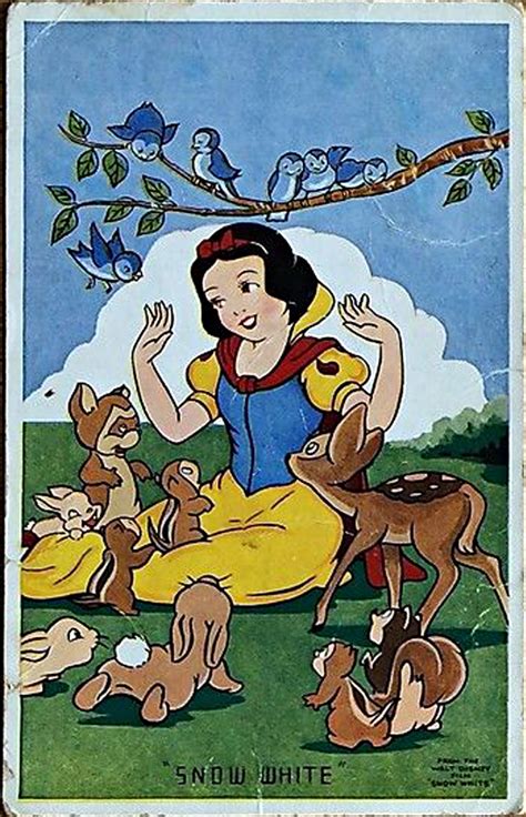 Filmic Light Snow White Archive Vintage Seven Dwarfs Postcards By