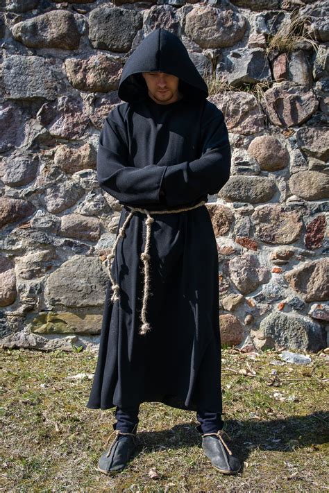 Hooded Monk Robe Medieval Robe Cultist Costume Priest Etsy Australia