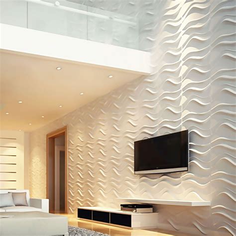 Decorative acoustic wall panels 8 style homes. 19 5/8-Inch W x 19 5/8-Inch H Wave EnduraWall Decorative 3D Wall Panel, White | 3d wall panels ...